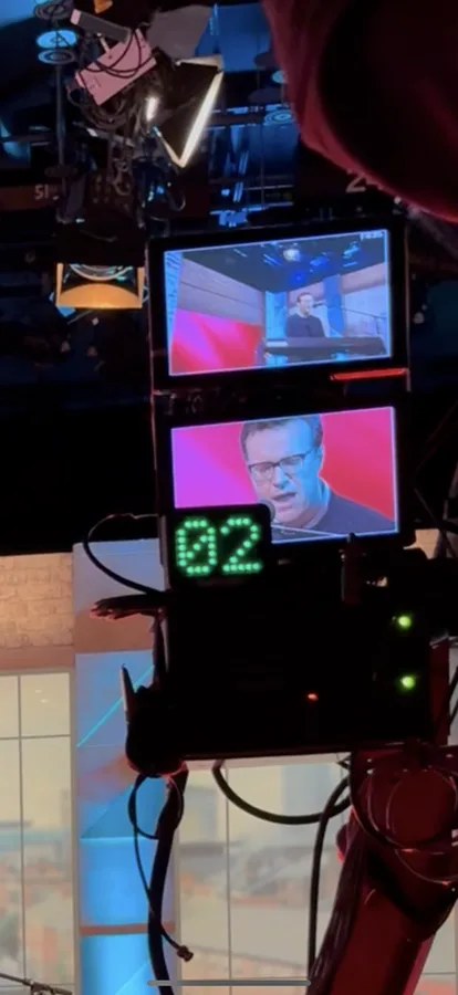 Cameron on a live television broadcast